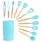 MegaChef Light Teal Silicone & Wood Cooking Utensils Set, 12ct.
